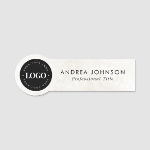 Porte-nom Marbre Chic de logo d'entreprise circulaire person