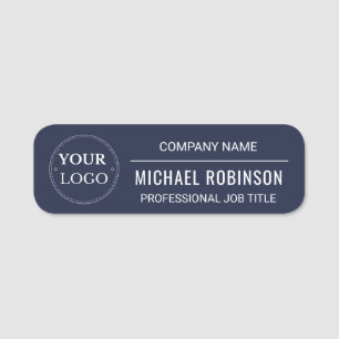 Porte-nom Marine Blue Corporate Logo Professionnel Employé