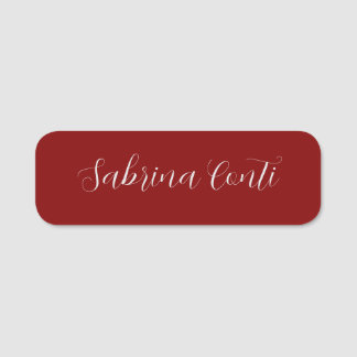 Porte-nom Maroon Dark Red Professional Calligraphy Ajouter u