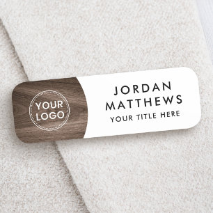 Porte-nom Marque personnalisée en bois marron, nom et titre