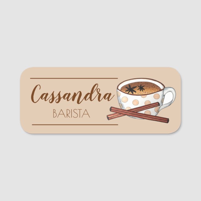 Porte-nom Masala Chai Tea Latte Teacup Café Indien (Devant)