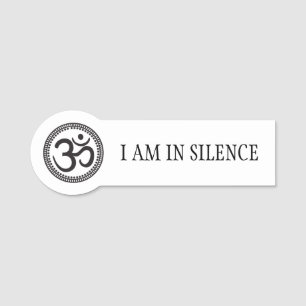 Porte-nom Méditation au silence - Balise Om Symbole