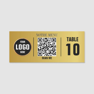Porte-nom Menus de code QR - Plaque gravée personnalisée   D