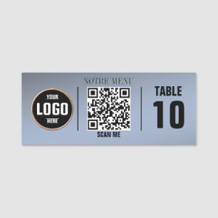 Porte-nom Menus de code QR - Plaque gravée personnalisée   D