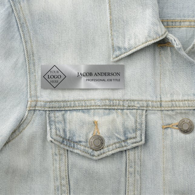 Porte-nom Métal argenté (En situation)