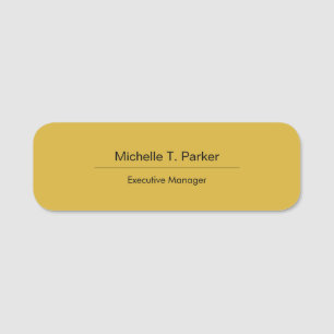 Porte-nom Métallo couleur or clair minimaliste moderne