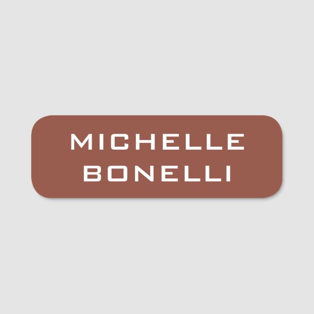 Porte-nom Minimalist Plain Modern Brown (Devant)
