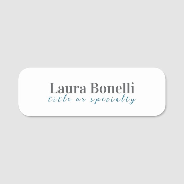 Porte-nom Minimalist Professional Modern Plain Name Title (Devant)