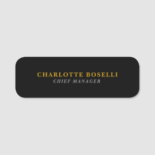 Porte-nom Minimaliste Classique Professionnel Couleur Noir O