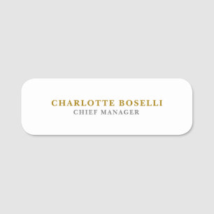 Porte-nom Minimaliste Classique Professionnel Couleur Or