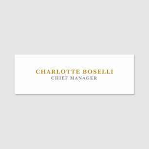 Porte-nom Minimaliste Classique Professionnel Couleur Or