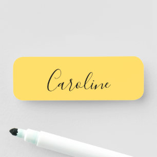 Porte-nom Minimaliste moderne moutarde jaune