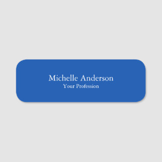 Porte-nom Minimaliste Professionnel Moderne Plain Cobalt Ble
