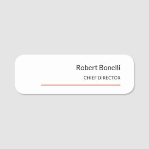 Porte-nom Minimaliste Rouge clair blanc blanc moderne Taille