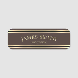 Porte-nom Mocha Dark Brown & Luxe Or Noir : Professionnel