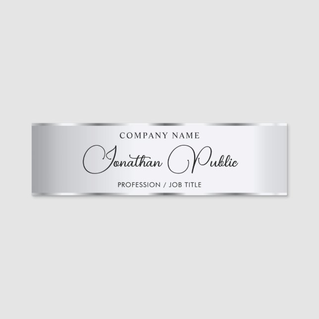 Porte-nom Modèle de script de typographie personnalisée en a (Devant)