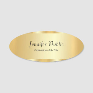 Porte-nom Modèle de script élégant pour glamour d'or pers