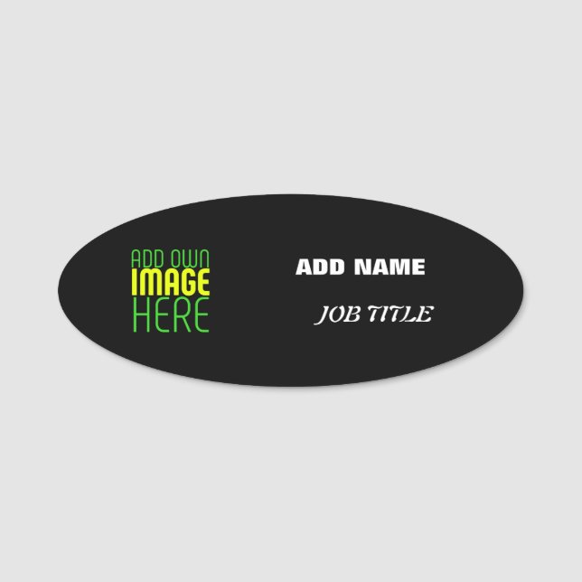 PORTE-NOM MODÈLE DE TEXTE D'IMAGE NOIRE SIMPLE ET MODERNE (Devant)