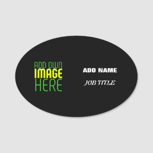 PORTE-NOM MODÈLE DE TEXTE D'IMAGE NOIRE SIMPLE ET MODERNE