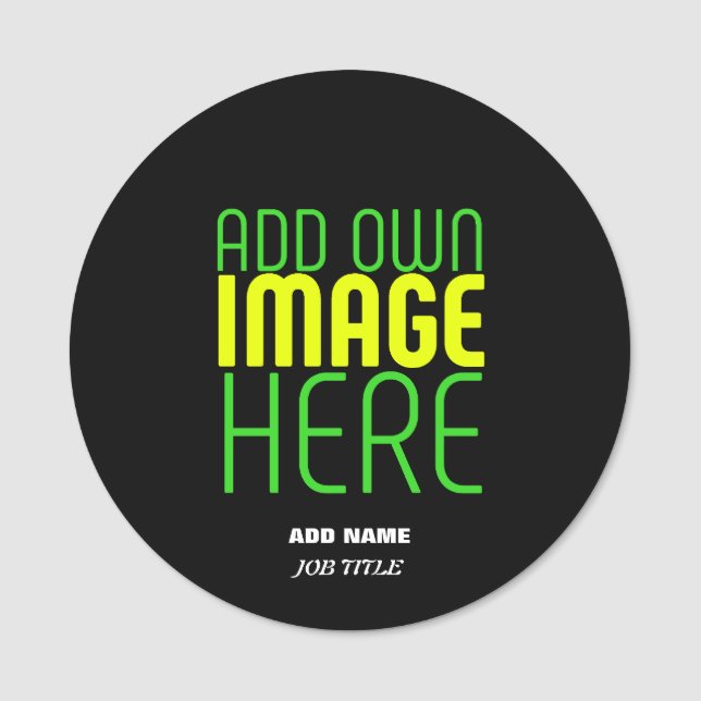 PORTE-NOM MODÈLE DE TEXTE D'IMAGE NOIRE SIMPLE ET MODERNE (Devant)