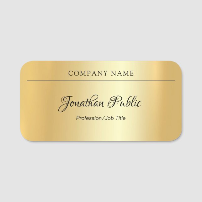 Porte-nom Modèle élégant d'or de charme des textes de (Devant)