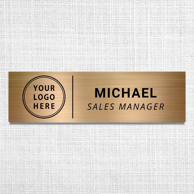 Porte-nom Modern Company Logo Gold (Créateur téléchargé)