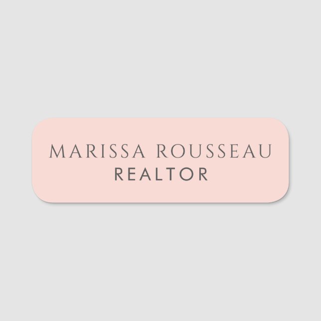 Porte-nom Modern Realtor Blush (Devant)