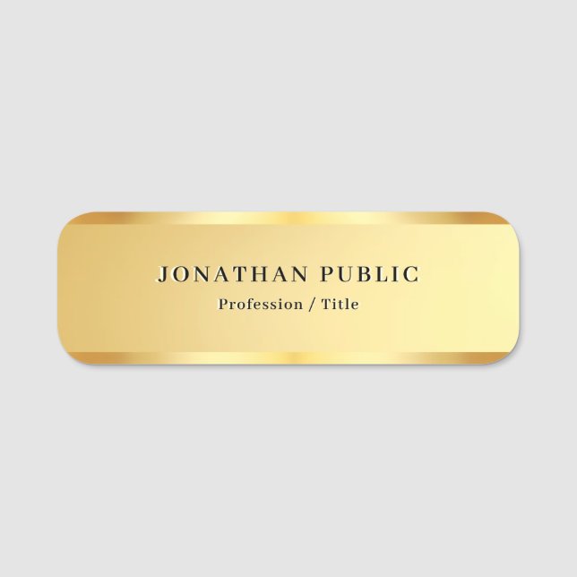 Porte-nom Modern Simple Template Glamour Gold Business (Devant)