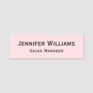 Porte-nom Moderne Pastel Pink Professional Business Executiv