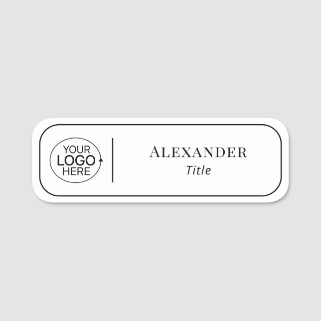 Porte-nom Moderne simple Ajouter votre logo (Devant)