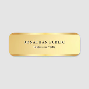 Porte-nom Moderne Simple Template Glamour Or Entreprise
