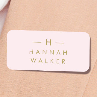 Porte-nom Monogram Blush | Elegant Gold Minimum