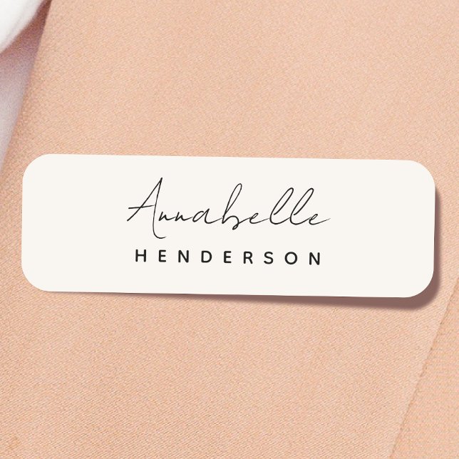 Porte-nom Monogram neutre | Minimalist stylish (Créateur téléchargé)