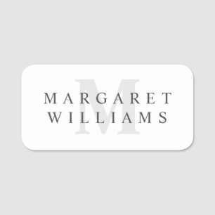 Porte-nom Monogramme minimaliste simple et moderne