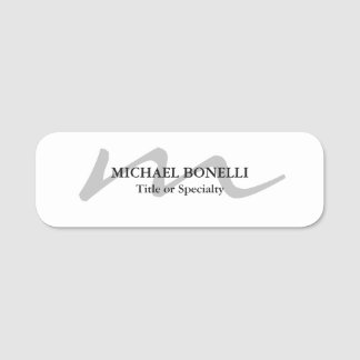 Porte-nom Monogramme moderne tendance professionnel initial