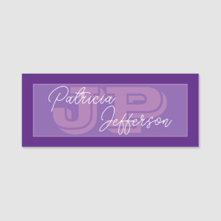 Porte-nom Monogramme violet violet de lavande : filigrane