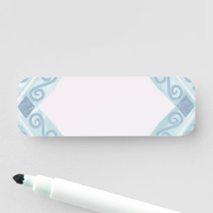 Porte-nom motif bleu en forme de diamant