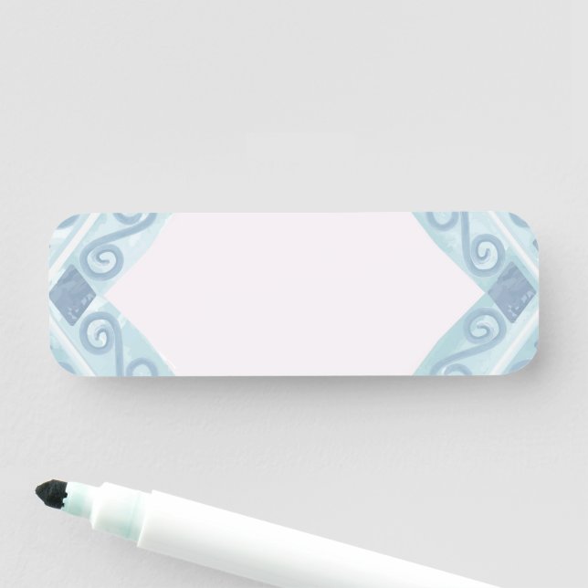 Porte-nom motif bleu en forme de diamant (En situation)