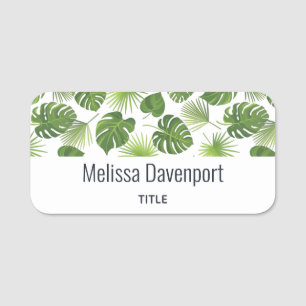 Porte-nom Motif Feuille élégant Green Tropical