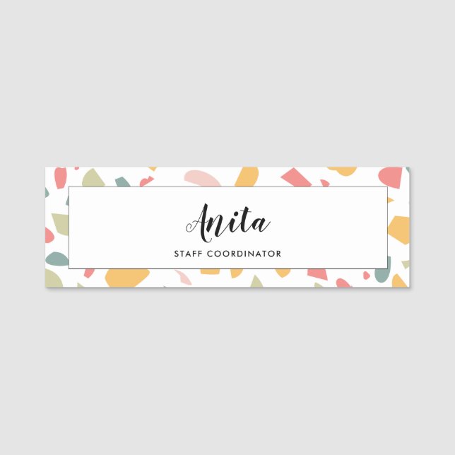 Porte-nom Motif pastel moderne (Devant)