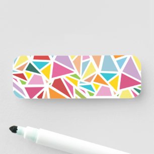 Porte-nom Motif triangles colorés