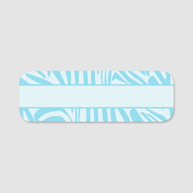 Porte-nom Motif Zèbre Bleu (Devant)