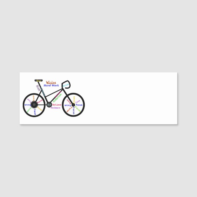 Porte-nom Mots Motivationnels, Vélo, Cyclisme, Vélo Dames (Devant)