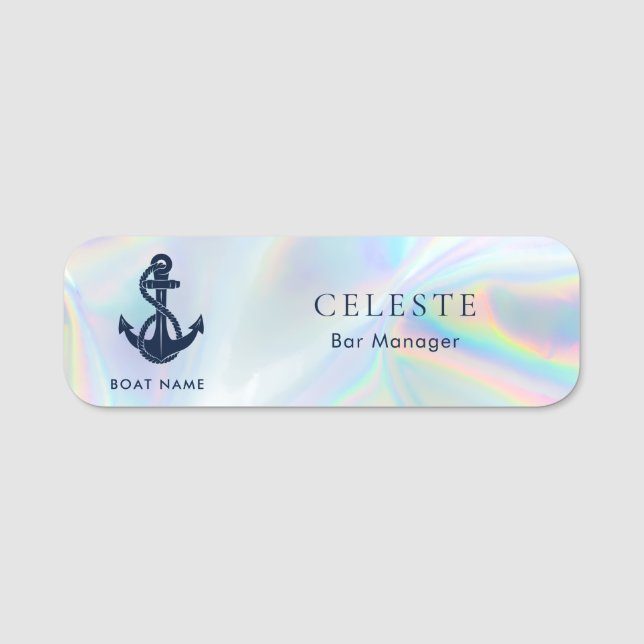 Porte-nom Nautical Boat Anchor Crew Custom (Devant)