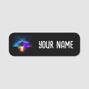 Porte-nom Neon Firefly sur noir