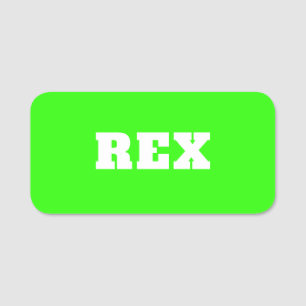 Porte-nom Neon Green et White Nom moderne Animaux de compagn