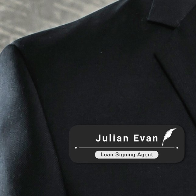 Porte-nom Nettoyer minimalement noir et blanc icône en forme (Créateur téléchargé)