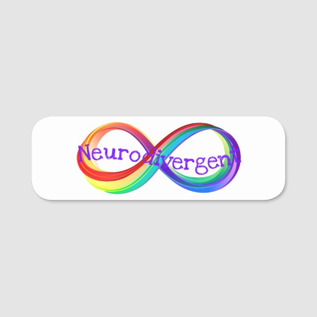 Porte-nom Neurodivergent Rainbow Infinity Symbol Button (Devant)