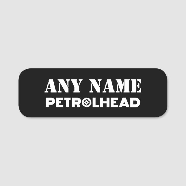 Porte-nom N'Importe Quel Nom Personnalisé Pétrolhead (Devant)