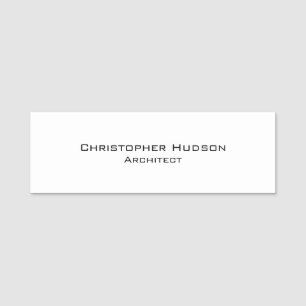 Porte-nom Noir Blanc Simple Plain Architect